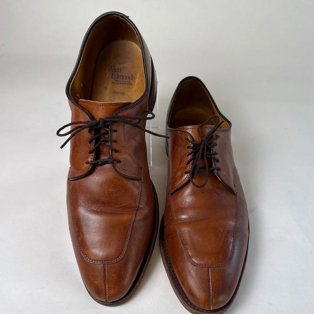 Allen Edmonds Delray Brown Leather‎ Split Toe Derby Dress Shoes Mens 13 B 1298